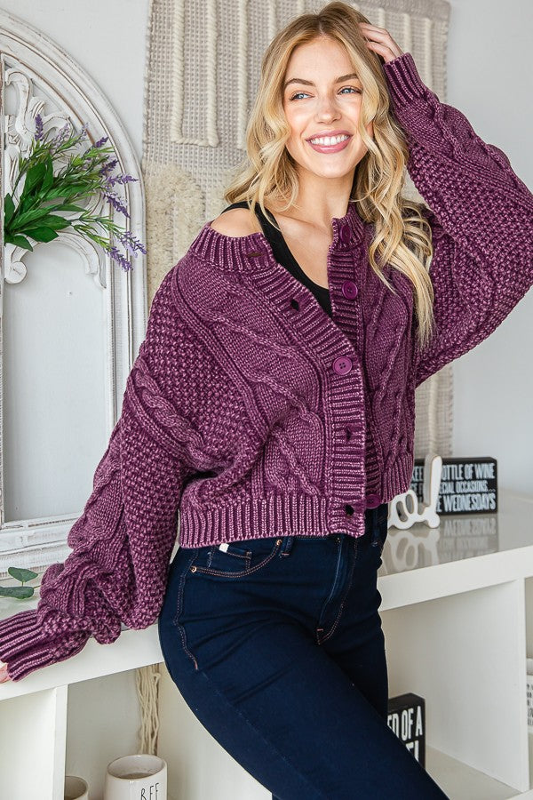 Oli & Hali Washed Sweater Cardigan Jacket
