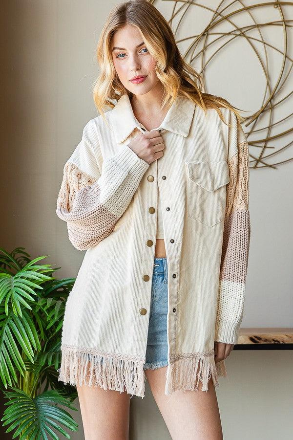 Oli & Hali Corduroy Jacket With Sweater Back Jacket