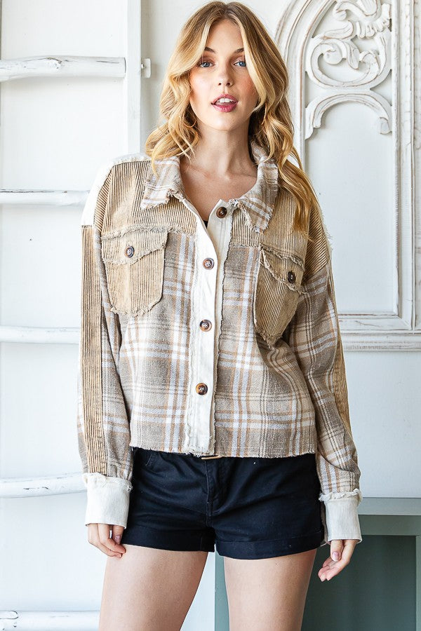 Oli & Hali Plaid Button Front Shirt Top