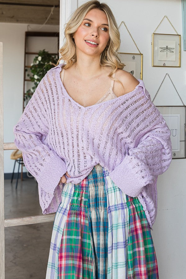 Oli & Hali Long Sleeve V Neck Sweater Top