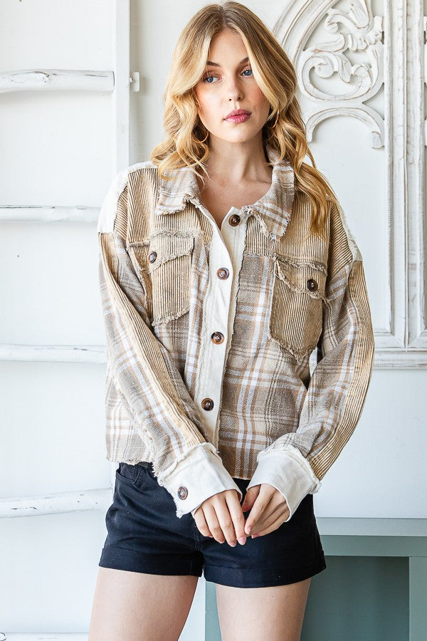 Oli & Hali Plaid Button Front Shirt Top