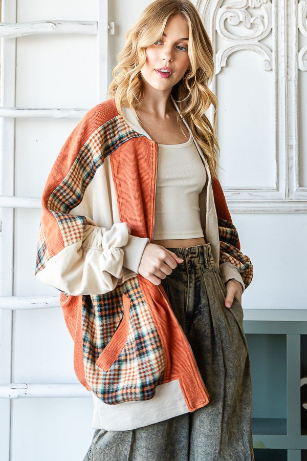 Oli & Hali Mineral Washed Terry Bomber Jacket