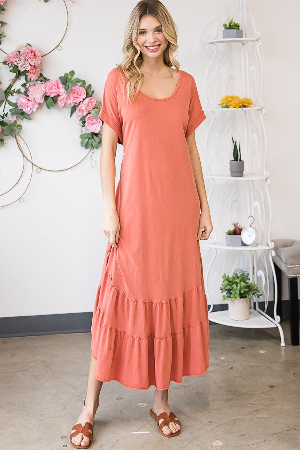 Oli & Hali Mineral Washed Maxi Solid Spaghetti Strap Dress