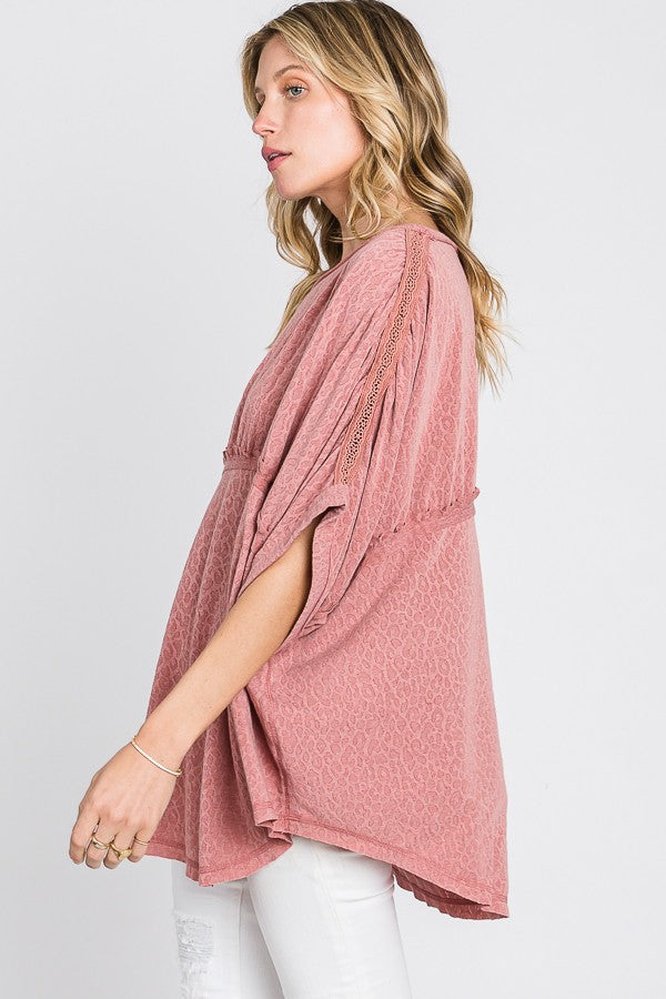 Oli & Hali Animal Print Detail Top