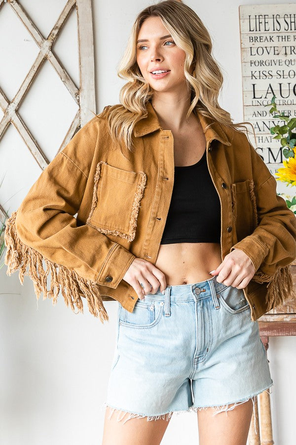 Oli & Hali Washed Solid Twill Jacket