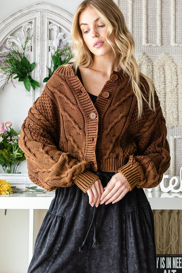 Oli & Hali Washed Sweater Cardigan Jacket