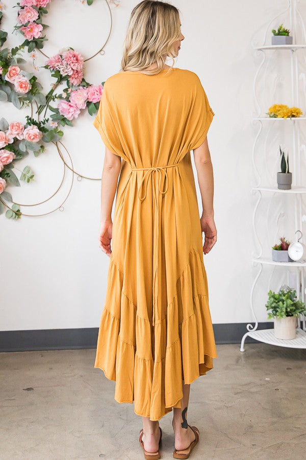 Oli & Hali Mineral Washed Maxi Solid Spaghetti Strap Dress