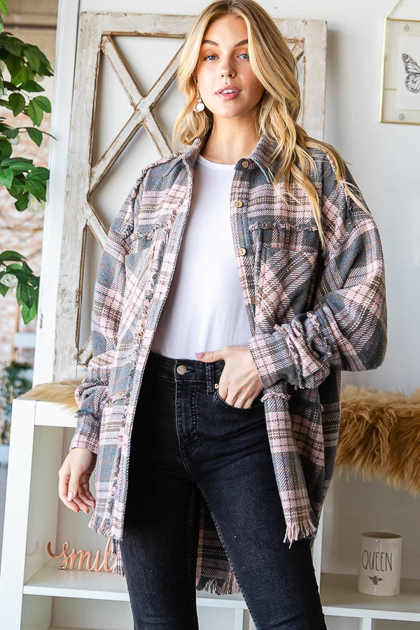 Oli & Hali Soft Washed Flannel Shirts Jacket