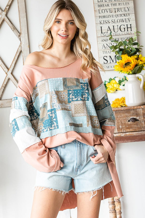 Oli & Hali Washed Patchwok Top