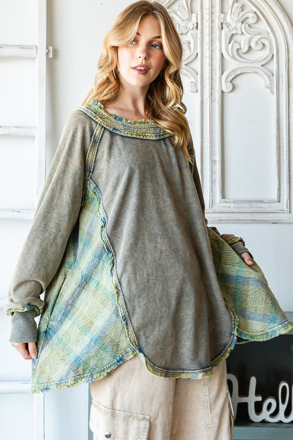 Oli & Hali Mineral Washed Round Hem Terry Top