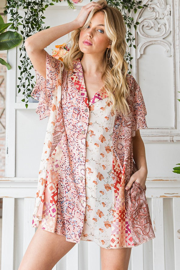 Oli & Hali Print Tunic Shirt Top