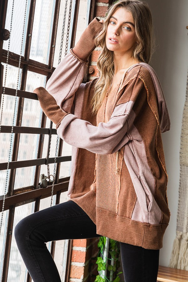 Oli & Hali Mineral Washed Thermal Hoodie Jacket