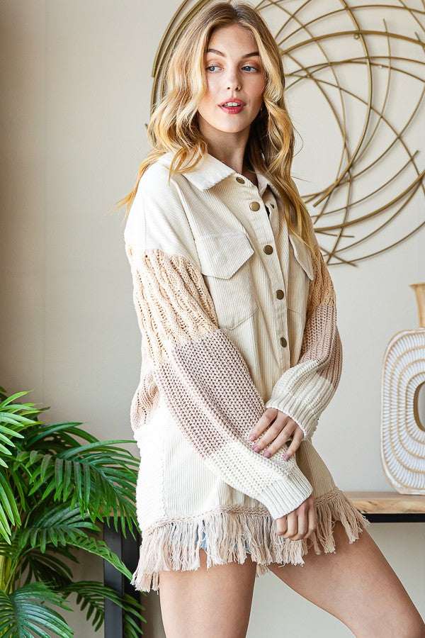 Oli & Hali Corduroy Jacket With Sweater Back Jacket