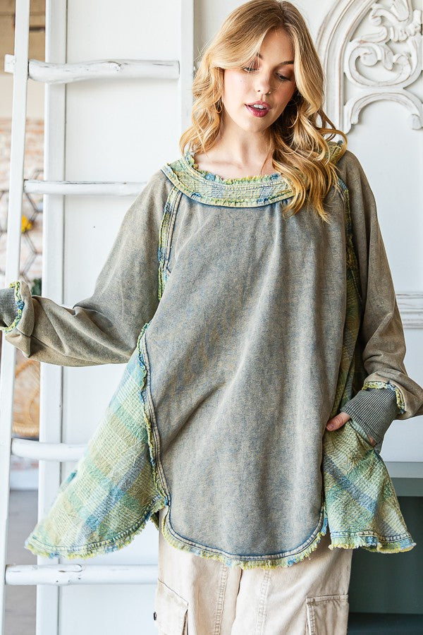 Oli & Hali Mineral Washed Round Hem Terry Top