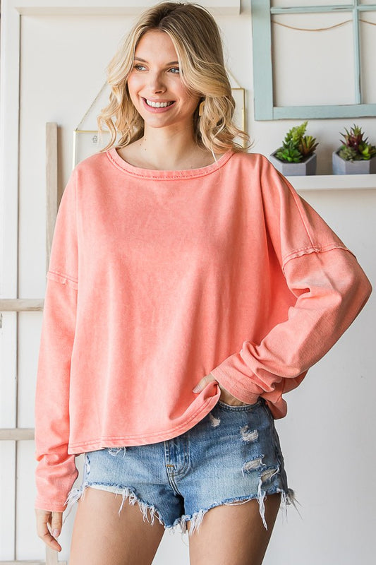 Oli & Hali Mineral Washed Open Back Terry Top