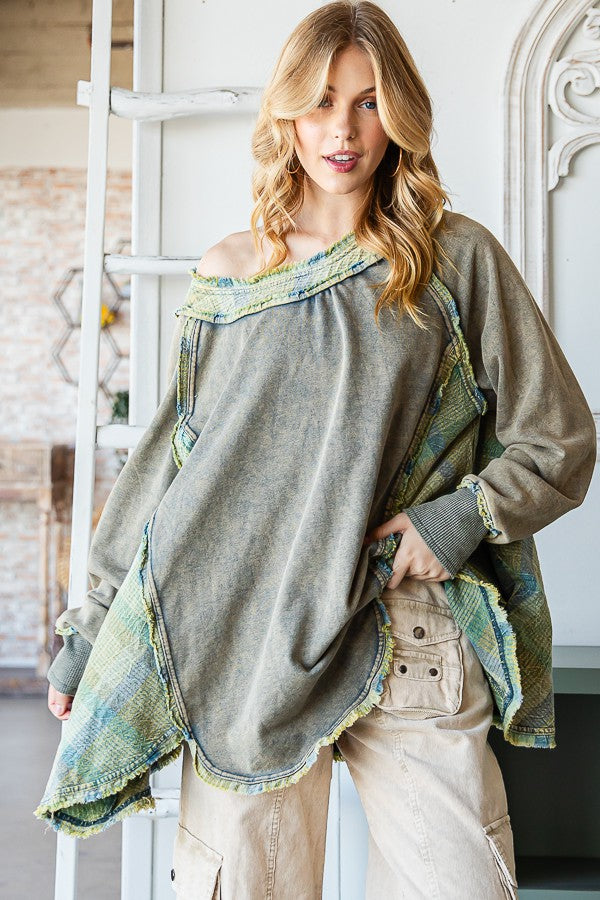 Oli & Hali Mineral Washed Round Hem Terry Top