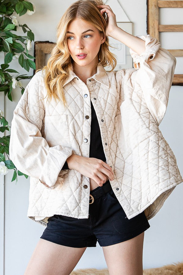 Oli & Hali Corduroy Mineral Washed Shacket Jacket