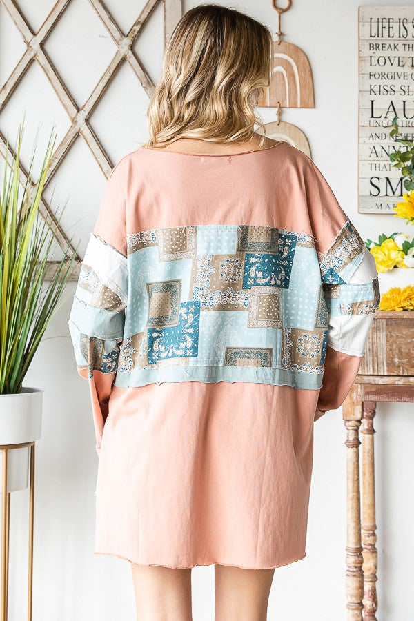 Oli & Hali Washed Patchwok Top