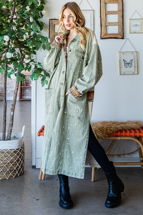 Oli & Hali Mineral Washed Long Jacket