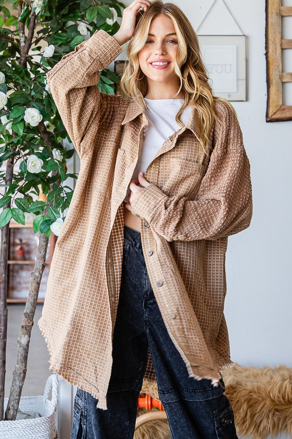 Oli & Hali Washed Fabric Mixed Shirt Top