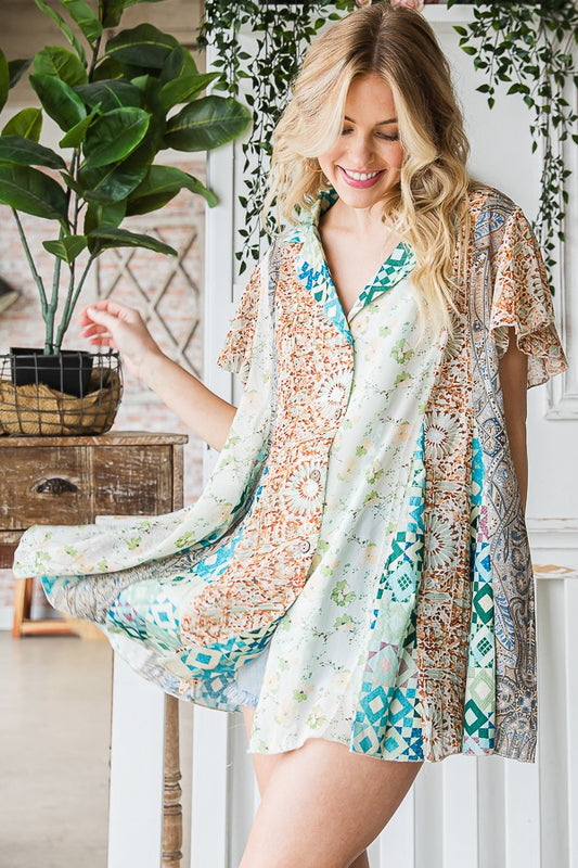 Oli & Hali Print Tunic Shirt Top