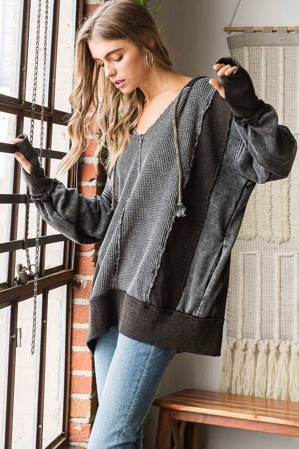 Oli & Hali Mineral Washed Thermal Hoodie Jacket