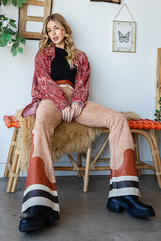 Oli & Hali Scarf Print Button Front Shirt Top