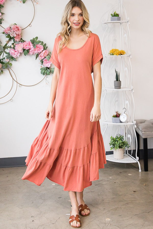 Oli & Hali Mineral Washed Maxi Solid Spaghetti Strap Dress