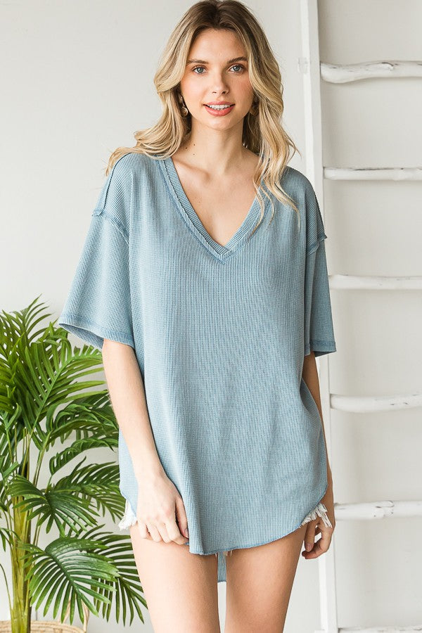 Oli & Hali Mineral Washed Short Sleeve Top