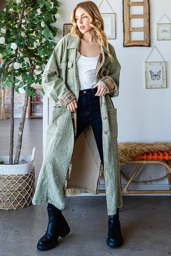 Oli & Hali Mineral Washed Long Jacket