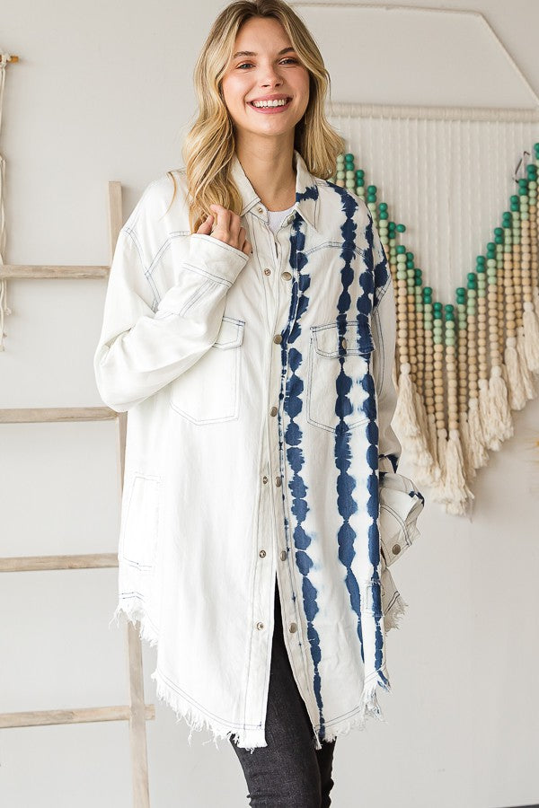 Oli & Hali Half Tie Washed Long Sleeve Shirt Top