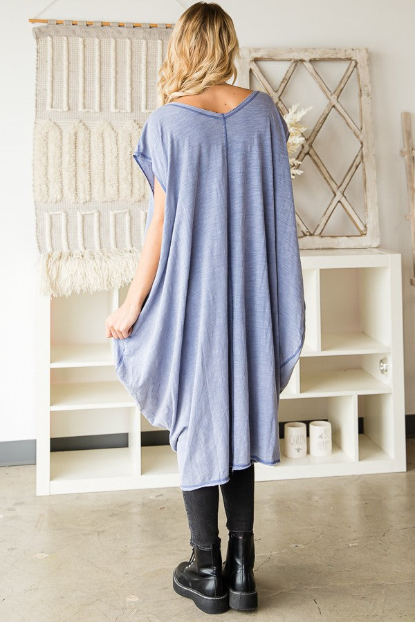 Oli & Hali Cinched Front Coccon Sleeveless Long Top