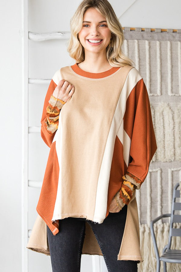 Oli & Hali Mineral Washed Color Blocked Top