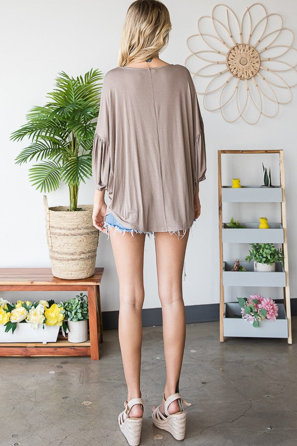 Oli & Hali Viscose Crepe Round Hem Top