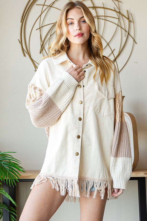 Oli & Hali Corduroy Jacket With Sweater Back Jacket