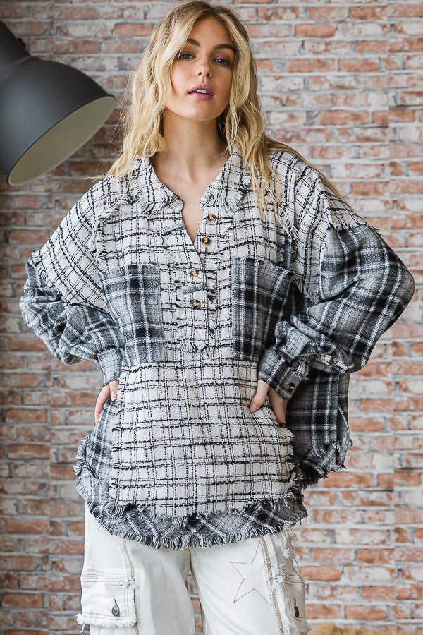 Oli & Hali Fabric Mixed Shirts Top