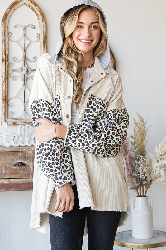 Oli & Hali Mineral Washed Leopard Print Jacket