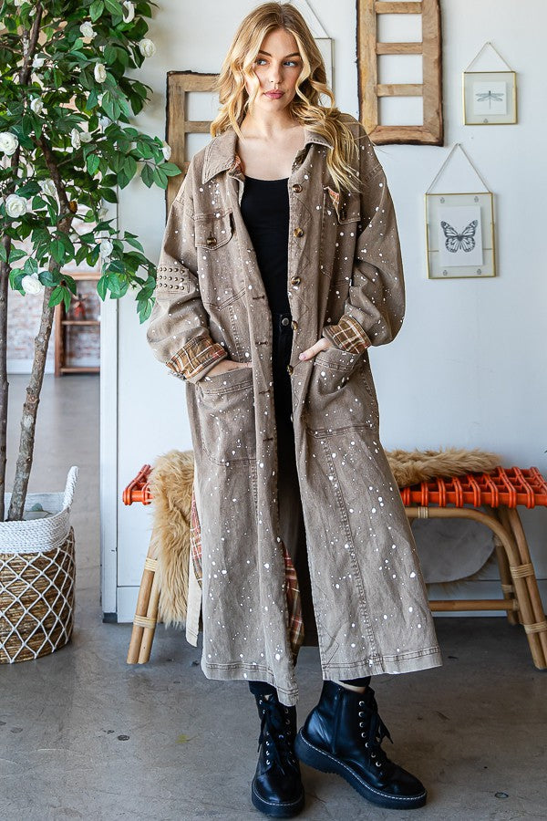 Oli & Hali Mineral Washed Long Jacket