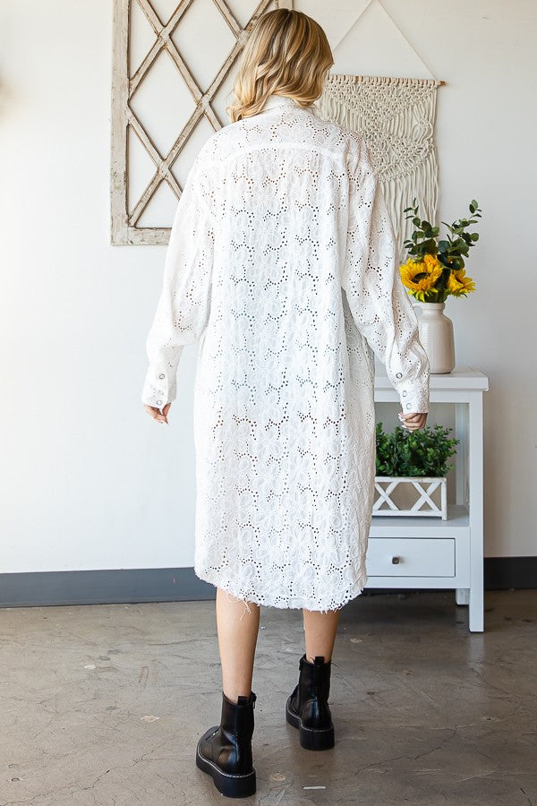 Oli & Hali Washed Eyelet Longline Jacket