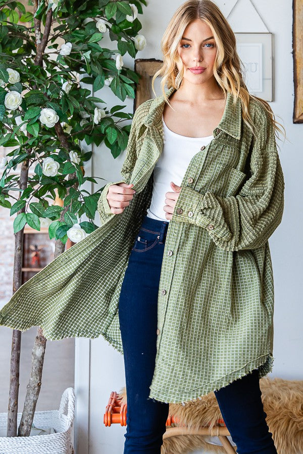 Oli & Hali Washed Fabric Mixed Shirt Top