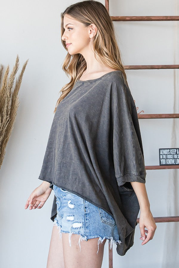 Oli & Hali Mineral Washed Oversized Boxy Top