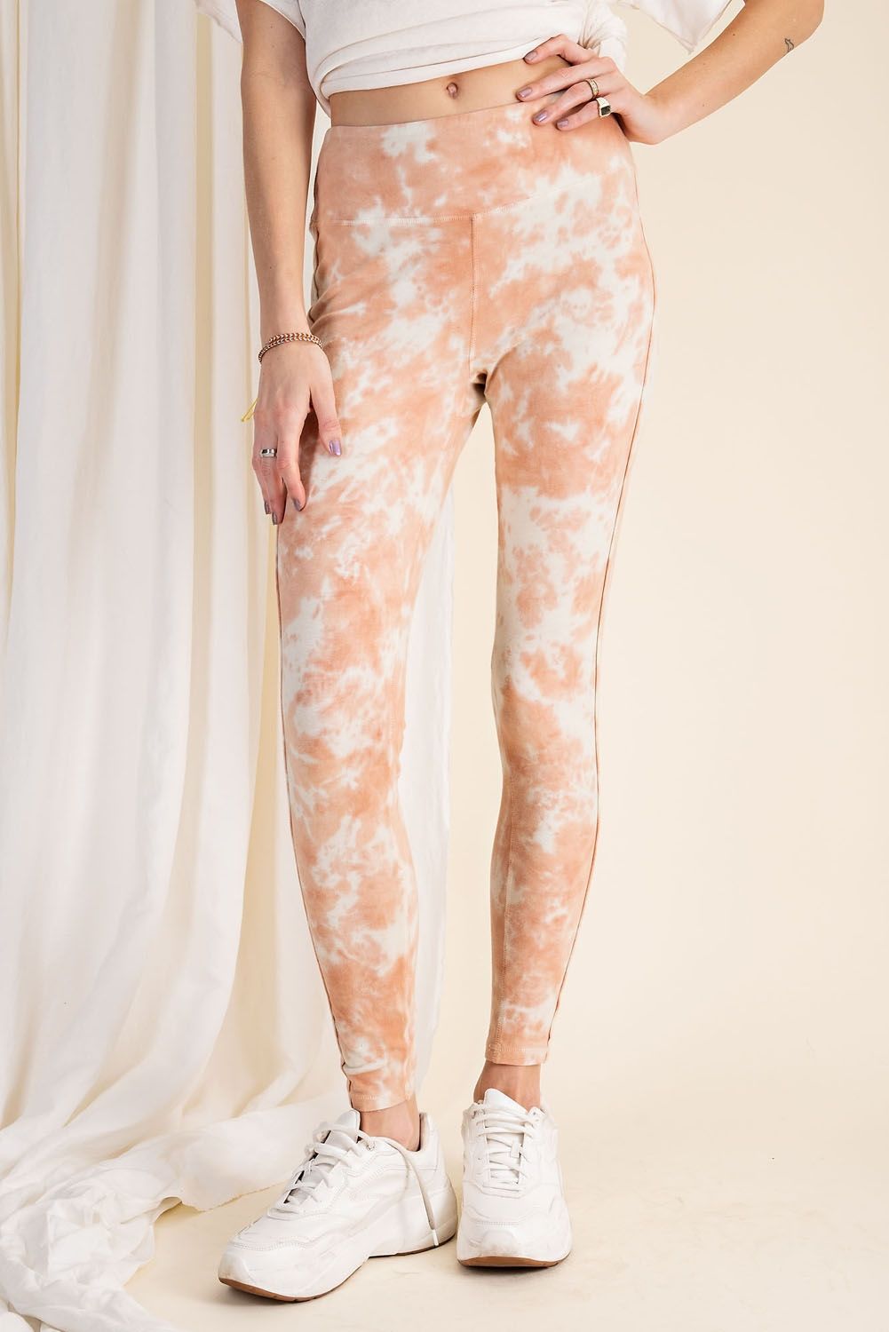 Easel Tie Dye Washed High Rise Waist Lightweight Leggings Pants - Roulhac Fashion Boutique