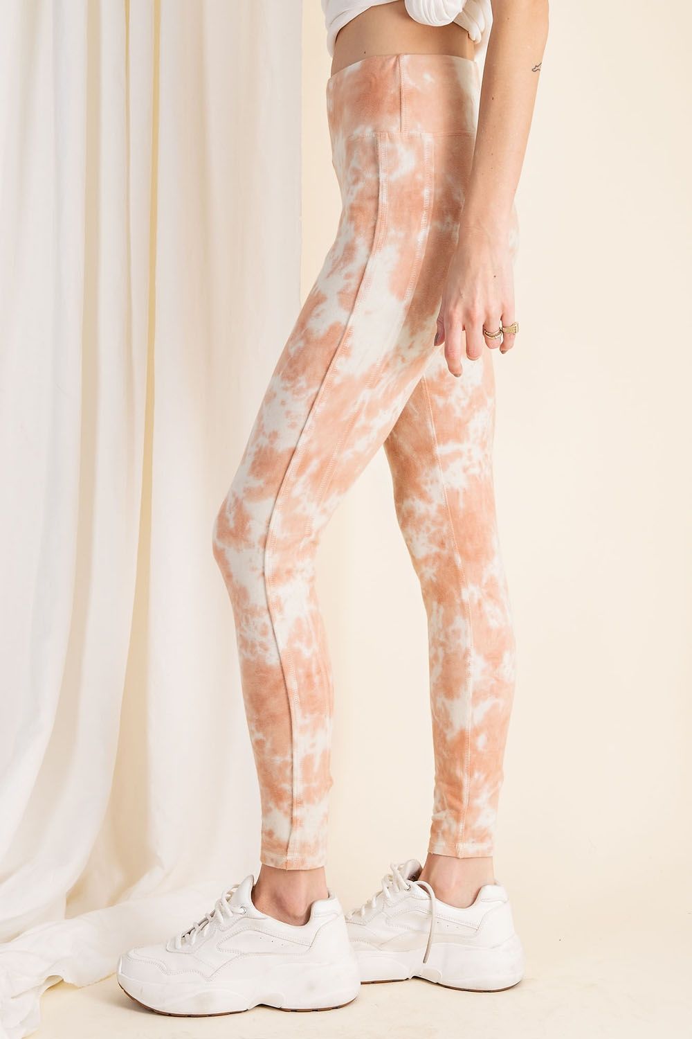 Easel Tie Dye Washed High Rise Waist Lightweight Leggings Pants - Roulhac Fashion Boutique