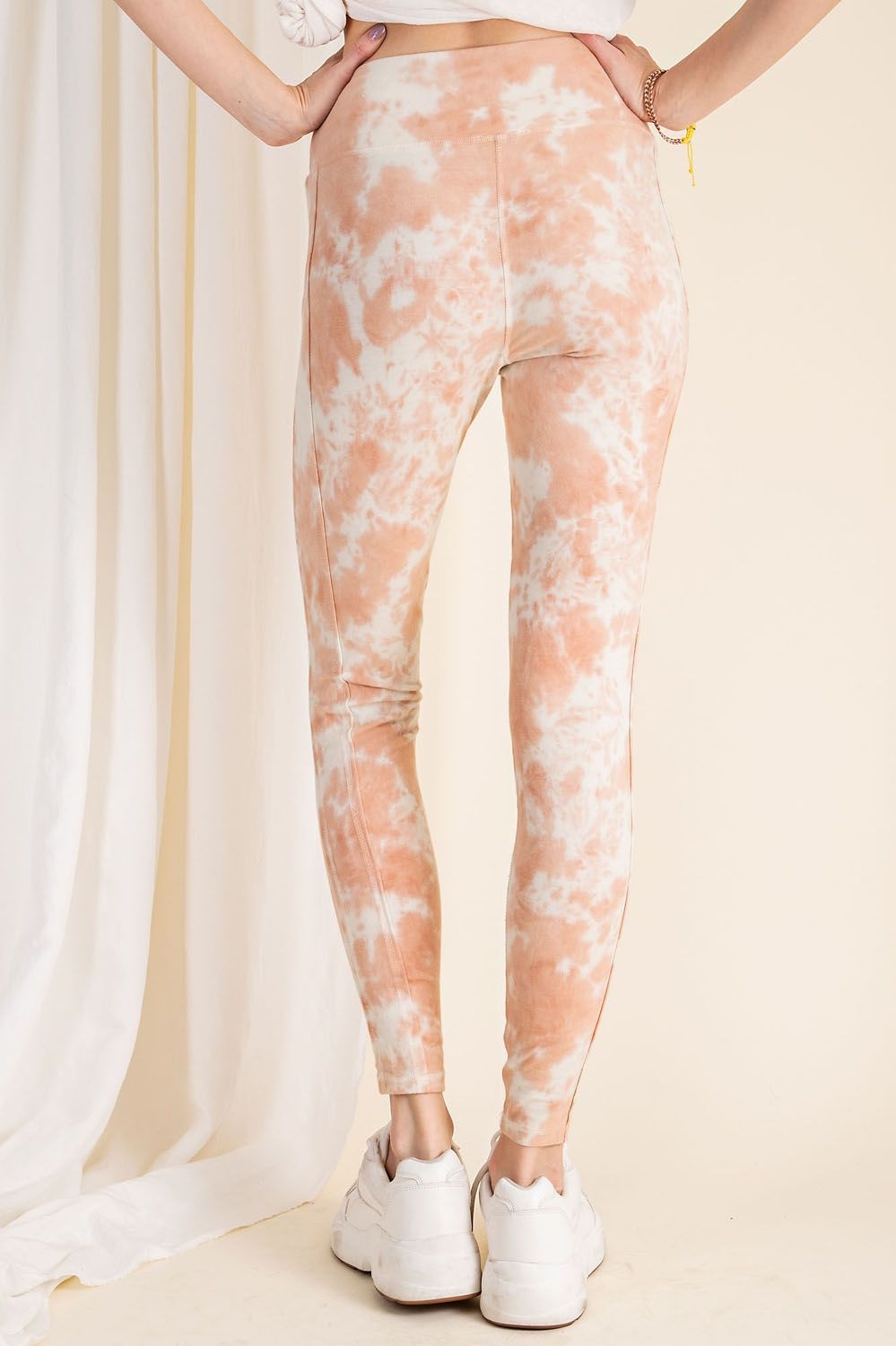 Easel Tie Dye Washed High Rise Waist Lightweight Leggings Pants - Roulhac Fashion Boutique