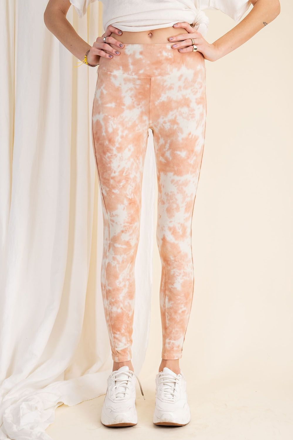 Easel Tie Dye Washed High Rise Waist Lightweight Leggings Pants - Roulhac Fashion Boutique