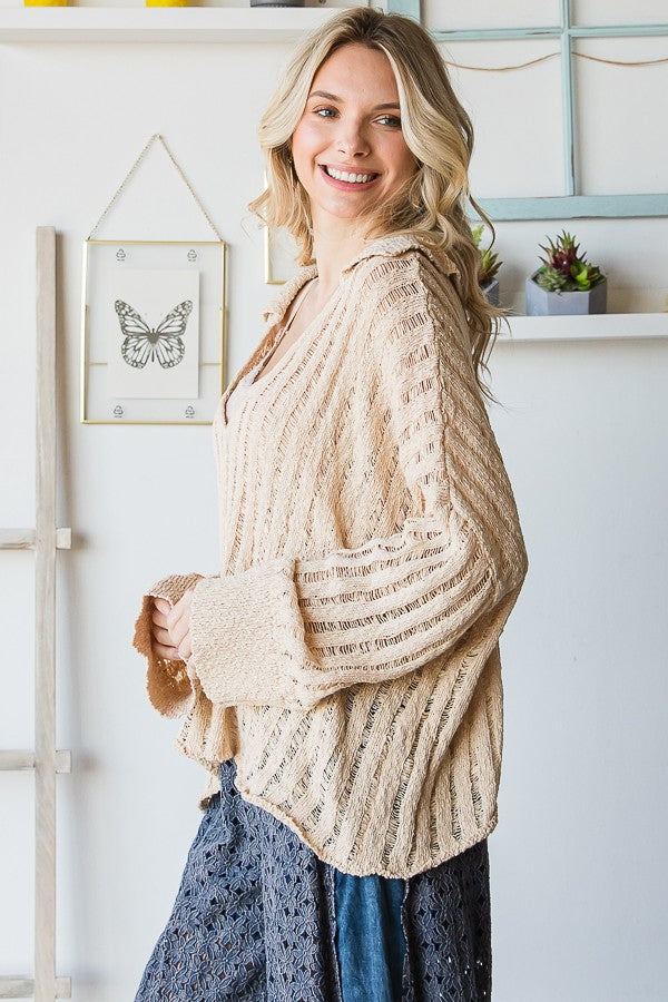 Oli & Hali Long Sleeve V Neck Sweater Top