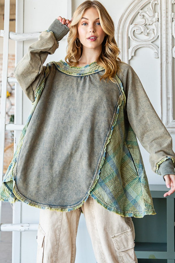 Oli & Hali Mineral Washed Round Hem Terry Top