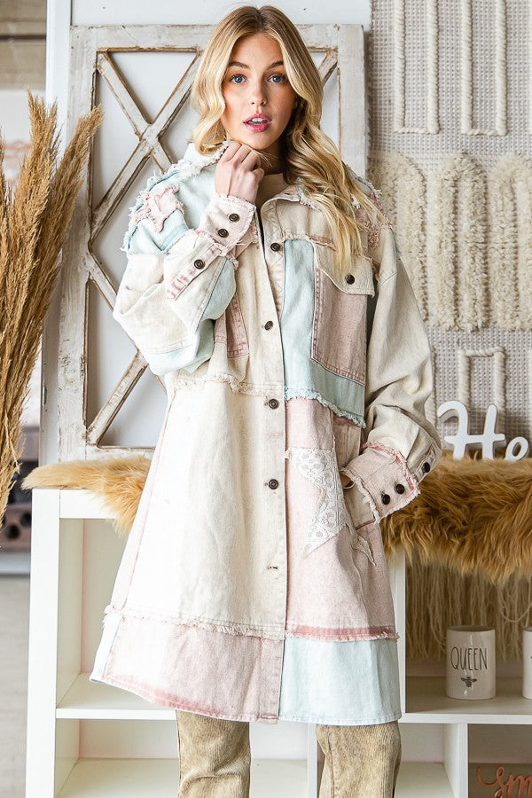 Oli & Hali Star Patchwork Mixed Plaid Jacket