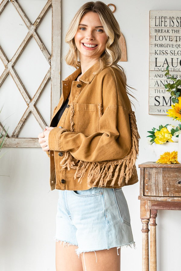 Oli & Hali Washed Solid Twill Jacket