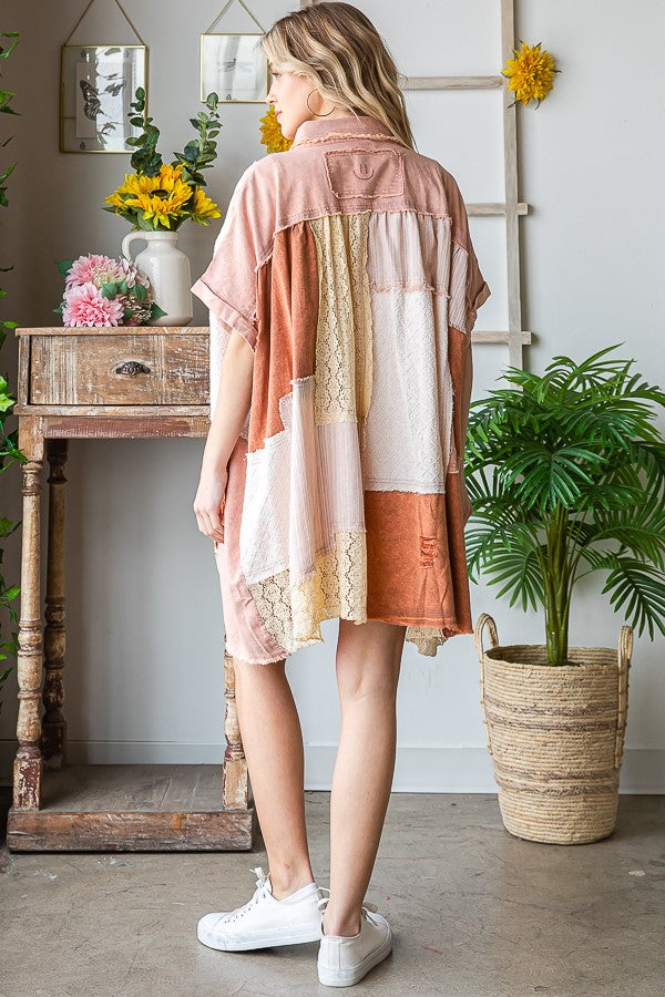 Oli & Hali Fabric Mixed Shirt Jacket